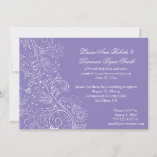 Sketch White Wirbel Blume Lavender Wedding Einladung