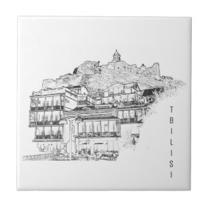 Sketch zur Architektur in Tiflis Georgia Fliese