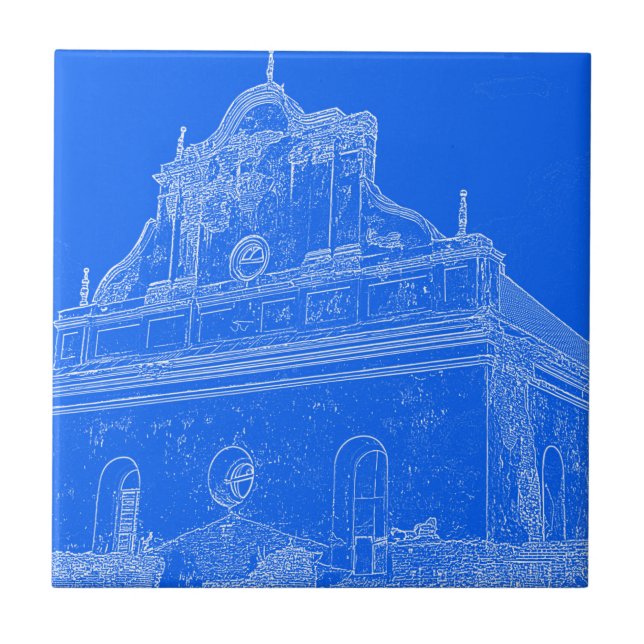 Sketch zur Slonim Great Synagoge Architecture Fliese (Vorderseite)