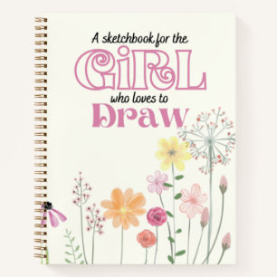 Sketchbook Art Notebook Zeichnend Blumencreme Notizbuch