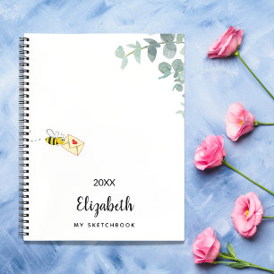 Sketchbook bee eucalyptus monogram niedlich notizbuch