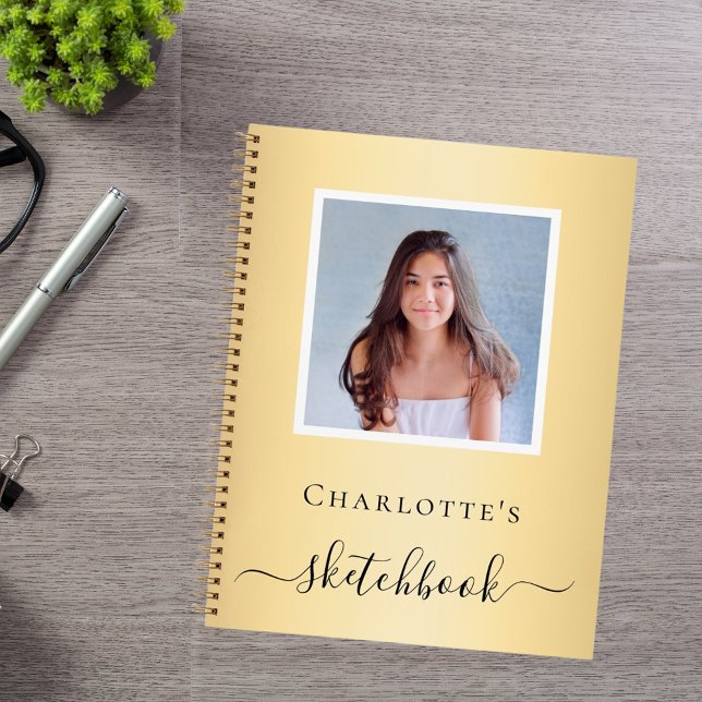 Sketchbook gold Foto Girls Typografie Notizbuch (Von Creator hochgeladen)