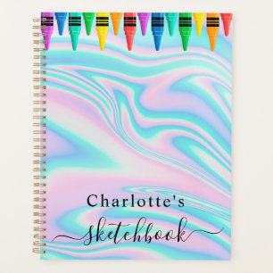 Sketchbook Holographic Pink Tropfens Girl Planer