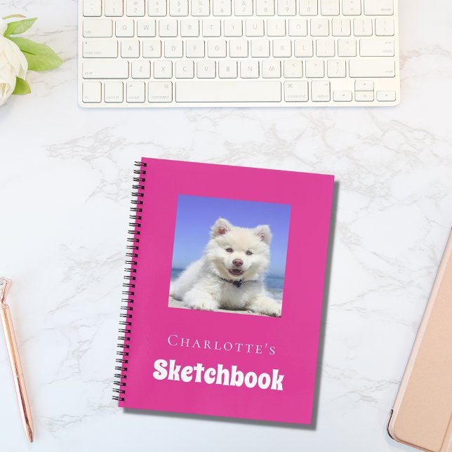 Sketchbook-Hunde-Foto-Drehbuch Hot-Rosa-Girl Notizbuch (Von Creator hochgeladen)