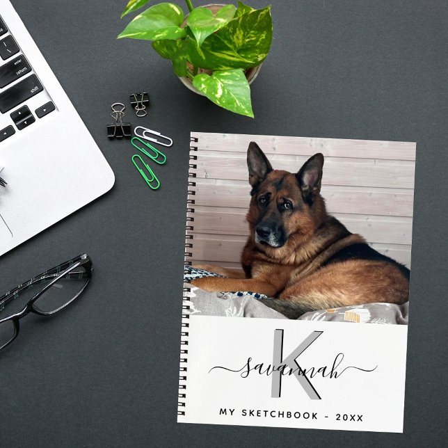 Sketchbook-Hunde-Foto-Monogramm Notizbuch (Von Creator hochgeladen)