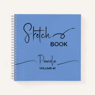 Sketchbook Ihr Name Script Aquamarin blau Notizbuch