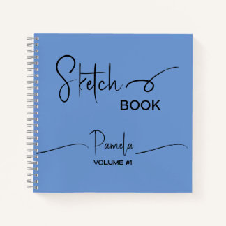 Sketchbook Ihr Name Script Aquamarin blau Notizbuch