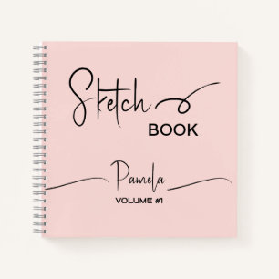 Sketchbook Ihr Name Script Aquamarin blau Notizbuch