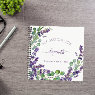 Sketchbook lavender eucalyptus grüne Blüte Notizbuch