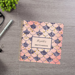 Sketchbook Meerjungwaagen lila rosa Notizbuch