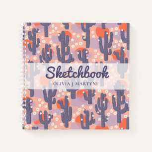 Sketchbook Modern Cactus Personalisiert Notizbuch
