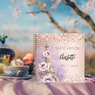 Sketchbook Paris Eiffel Turm Rose Gold Notizbuch
