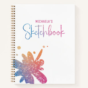 Sketchbook Rainbow Glitzer Spritzer Notizbuch