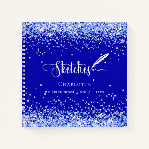 Sketchbook Royblau-Namensskript Notizbuch