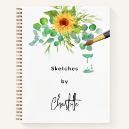 Sketchbook sunbluts eucalyptus name script notizbuch