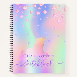 Sketchbook unicorum Diamanten rosa irisierender Na Notizbuch