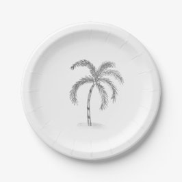 Sketched Black and White Paper Plates Pappteller