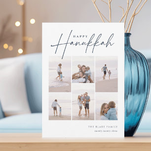 Sketched Cursive 6 Foto Collage Hanukkah Feiertagskarte