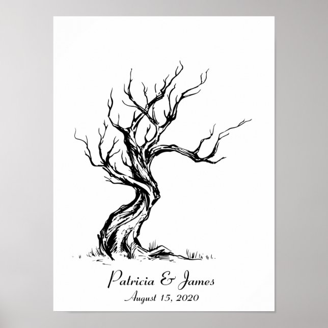 Sketched Fingerprint Tree Poster (Vorne)