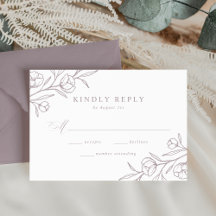 Sketched Floral Dusty Lila Wedding