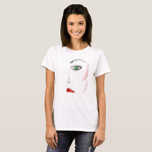 SKETCHED FRAMAN GREEN EYES RED LIPS SHIRT