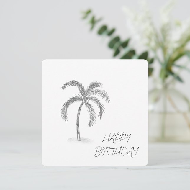 Sketched Greeting Card Black and White Karte (Stehend Vorderseite)