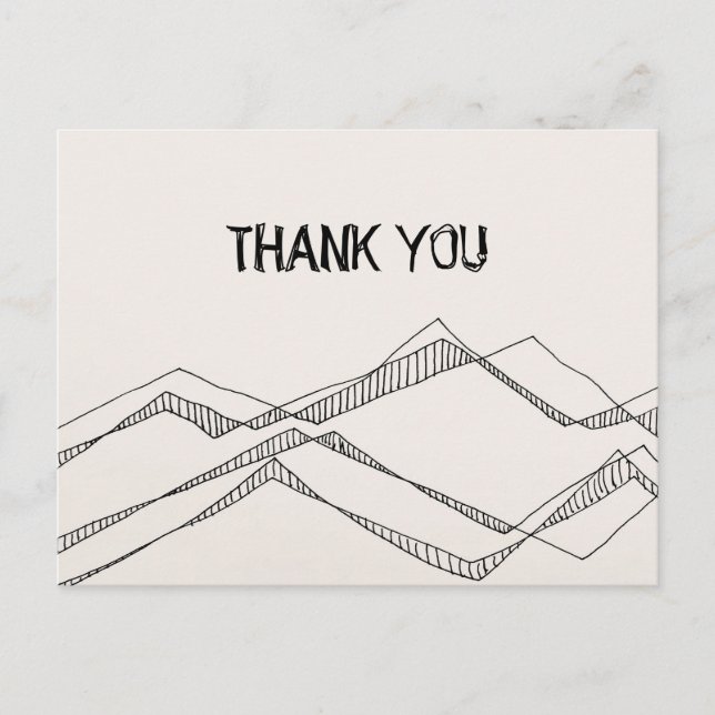 Sketched Nature Vielen Dank Postcard Postkarte (Vorderseite)