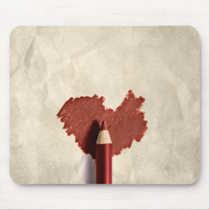 Sketched Scribbled Heart Mousepad