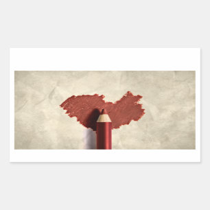 Sketched Scribbled Heart Rechteckiger Aufkleber