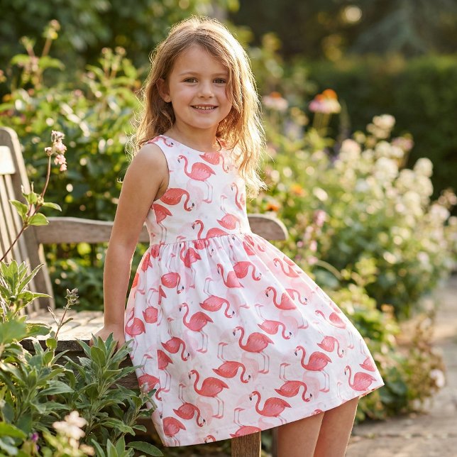 Sketched Scribbled Tropical Pink Flamingos Muster Stoff (Von Creator hochgeladen)