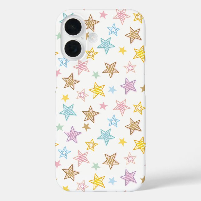 Sketched Stars Pattern Case-Mate iPhone Hülle (Rückseite)