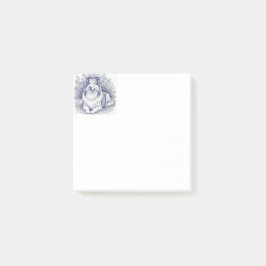 Sketched style Sheltie Post-it Klebezettel