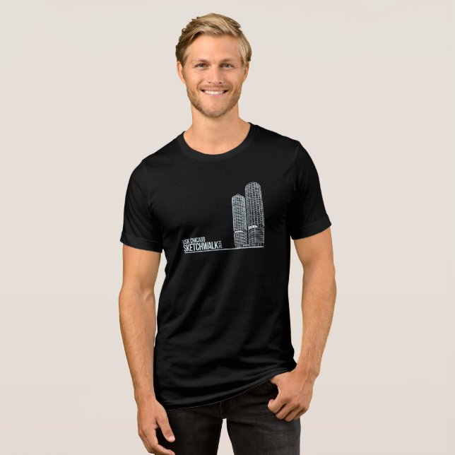 Sketchwalk Chicago 2024 Tri-Blend Shirt (Vorderseite voll)