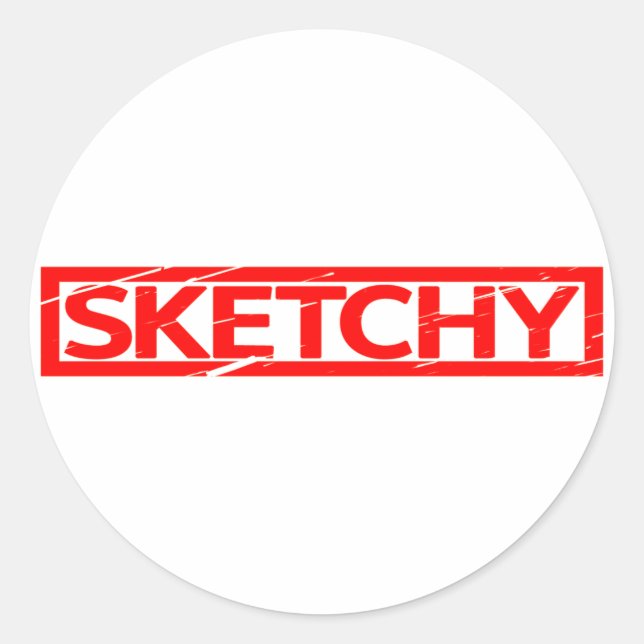 Sketchy Briefmarke Runder Aufkleber (Vorderseite)