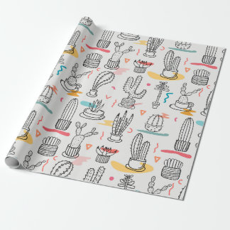 Sketchy Cacti Delight Geschenkpapier