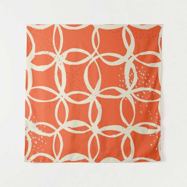Sketchy Circles trendy Nahtlos Design Wandteppich (Vorderseite)