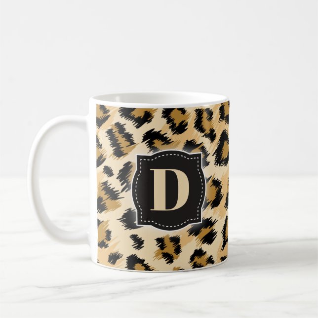 Sketchy Classic Leopard Muster mit benutzerdefinie Kaffeetasse (Links)
