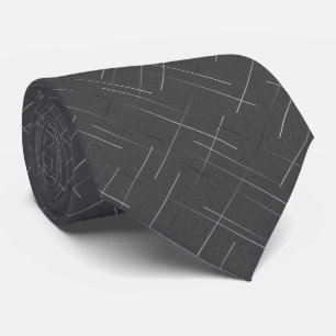 Sketchy Diagonals Gesprenkelte Holzkohle Krawatte