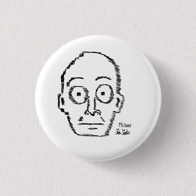 sketchy drawn cartoon face ( Erica Crooks ) Button (Vorderseite)