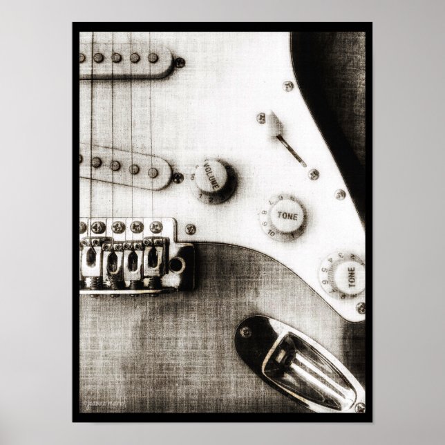 Sketchy Electric Guitar Poster (Vorne)