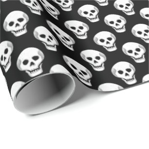Sketchy Halloween Skull Pattern Geschenkpapier