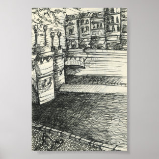 Sketchy in Paris: Die Seine Poster