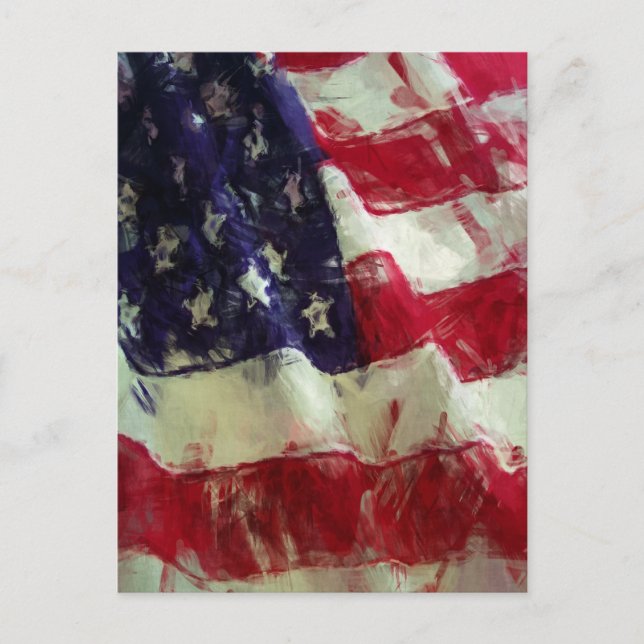 Sketchy Painting Style USA Flag Postkarte (Vorderseite)