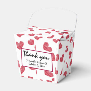 Sketchy Red Heart Gastgeschenk Hochzeit Box Geschenkschachtel