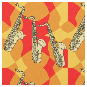 Sketchy Saxophone Muster Stoff