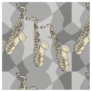 Sketchy Saxophone Muster Stoff