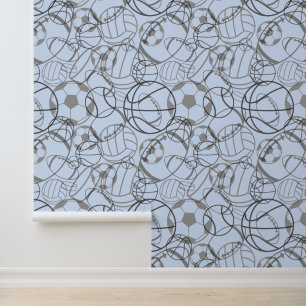Sketchy Sports Balls Abstraktes Design Tapete