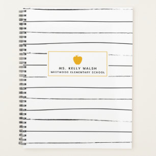 Sketchy Stripes Gold Apple Lehrer Planner Planer
