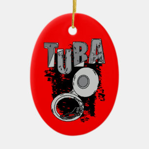 Sketchy Tuba und Text Keramik Ornament