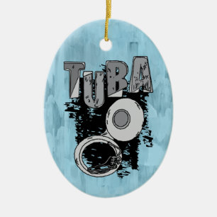Sketchy Tuba und Text Keramik Ornament